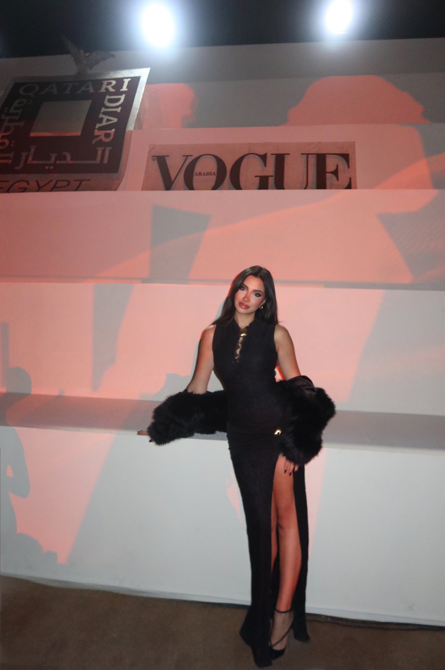 Black Brooch Detail Long Dress