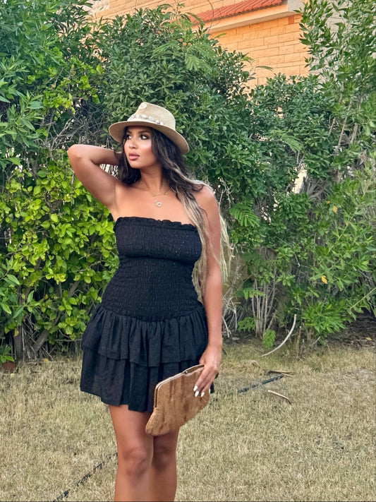Black Darcy Frill Dress