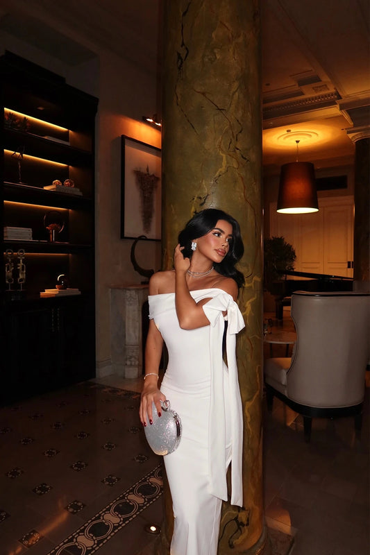 Brianna White Midi Dress