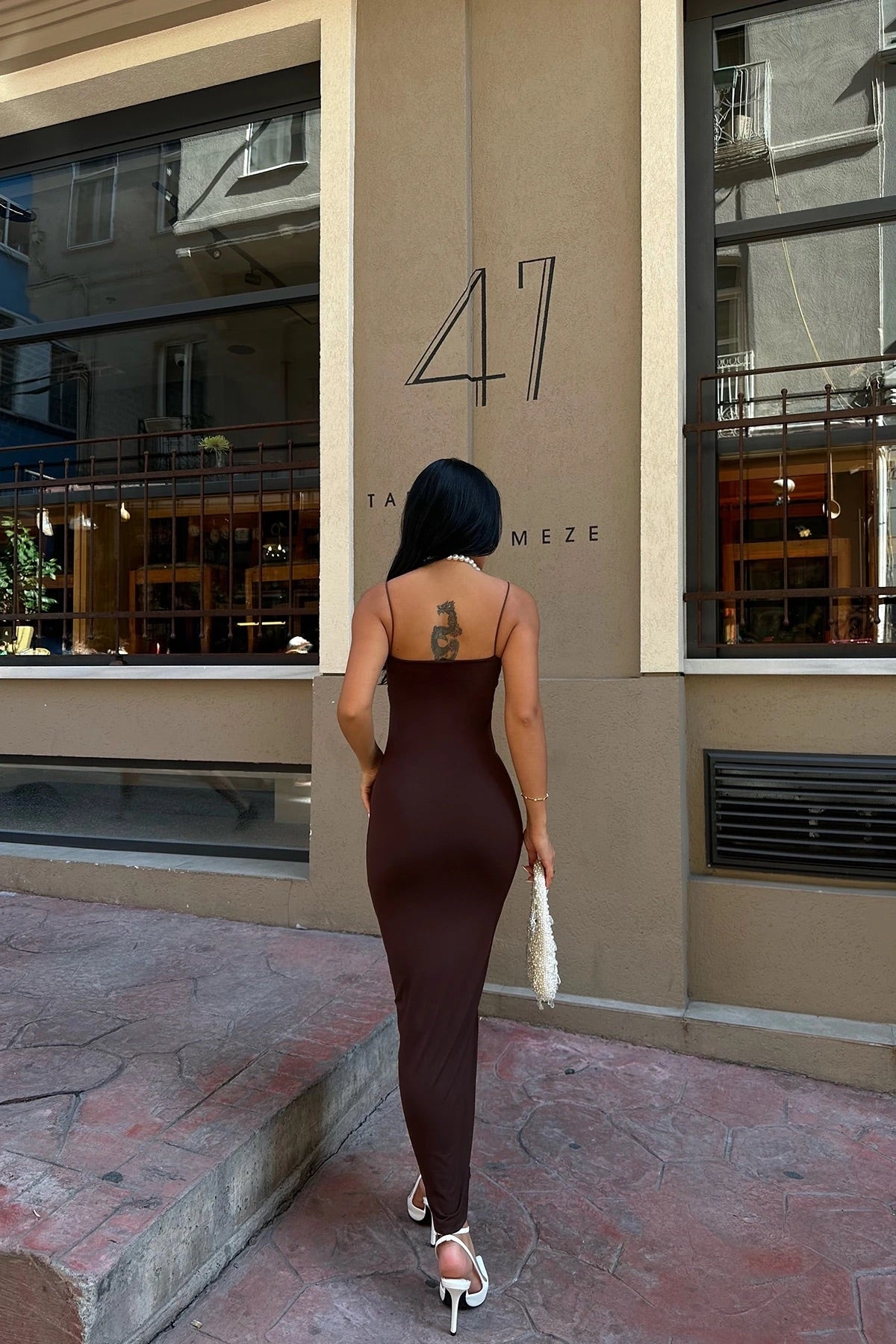 Brown Rope Strap Dress