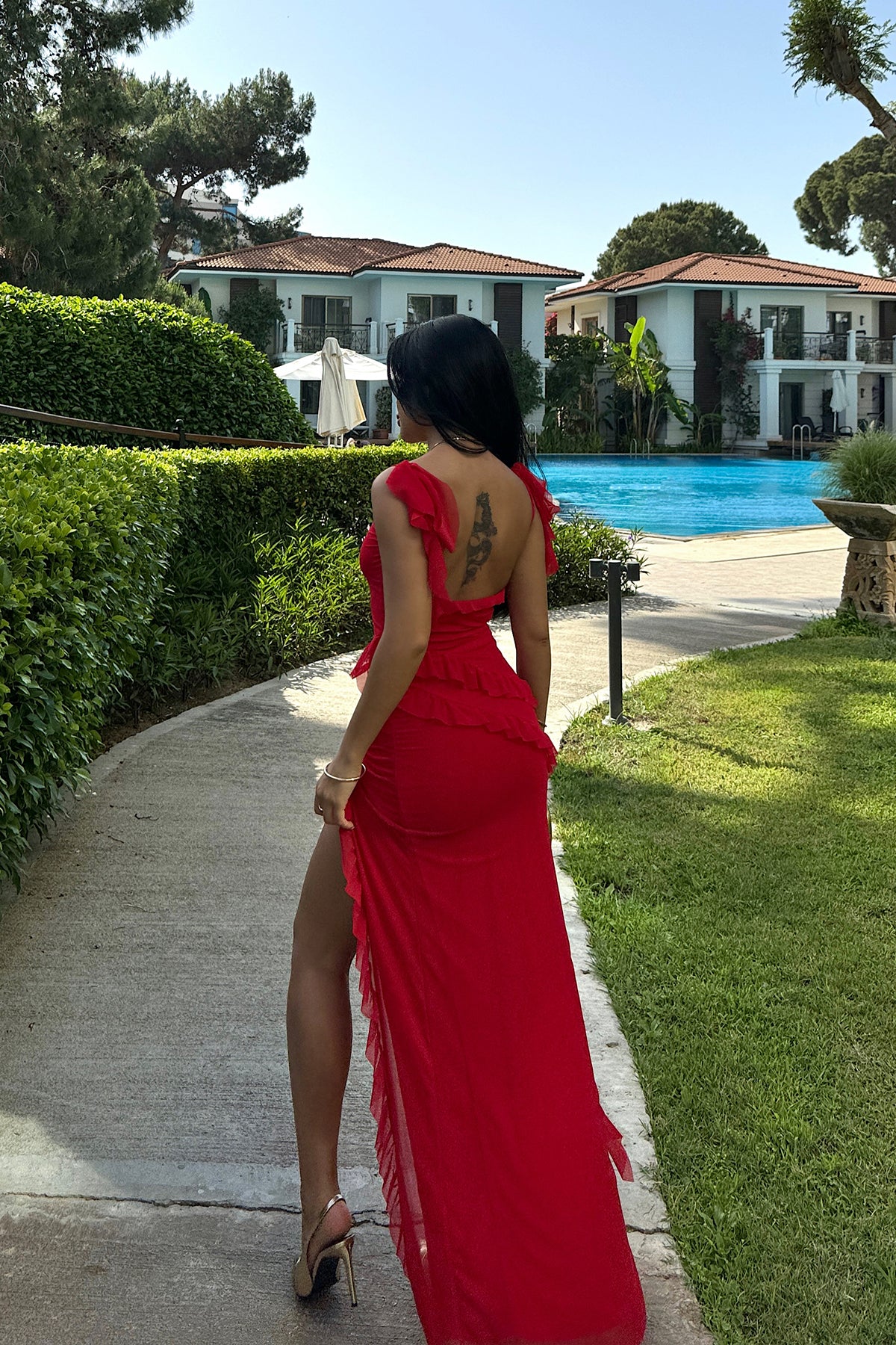 Red Astrid Yetmach Long Dress