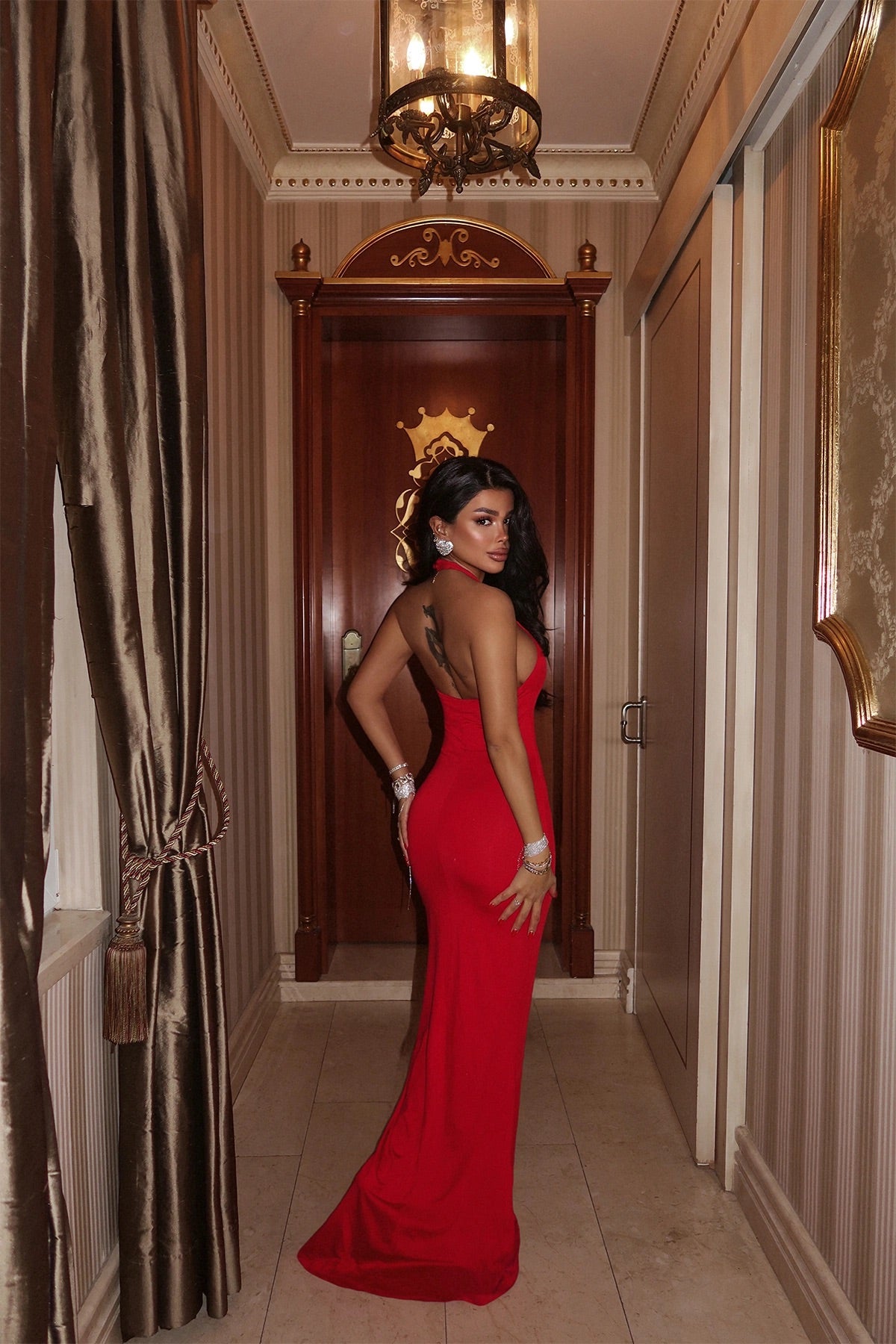 Red Thelma Long Dress
