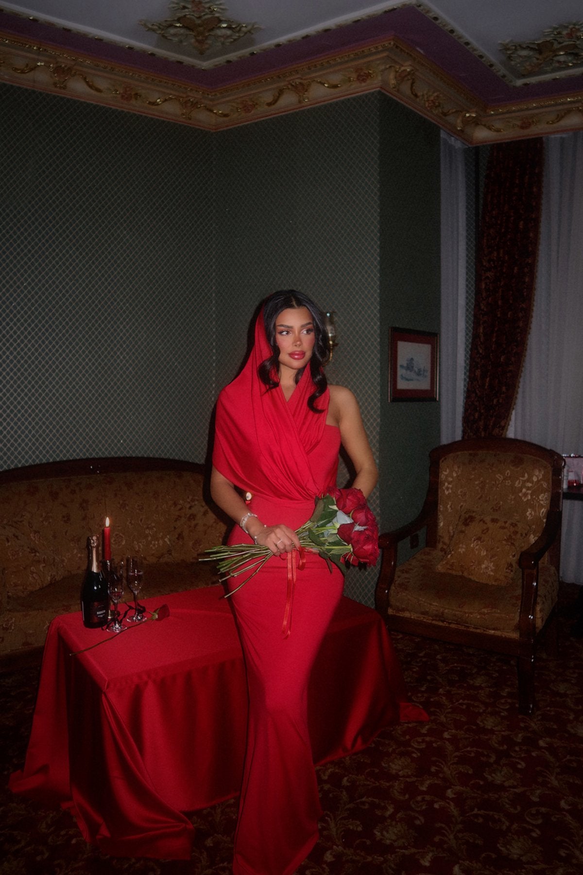 Red Coralie Long Dress