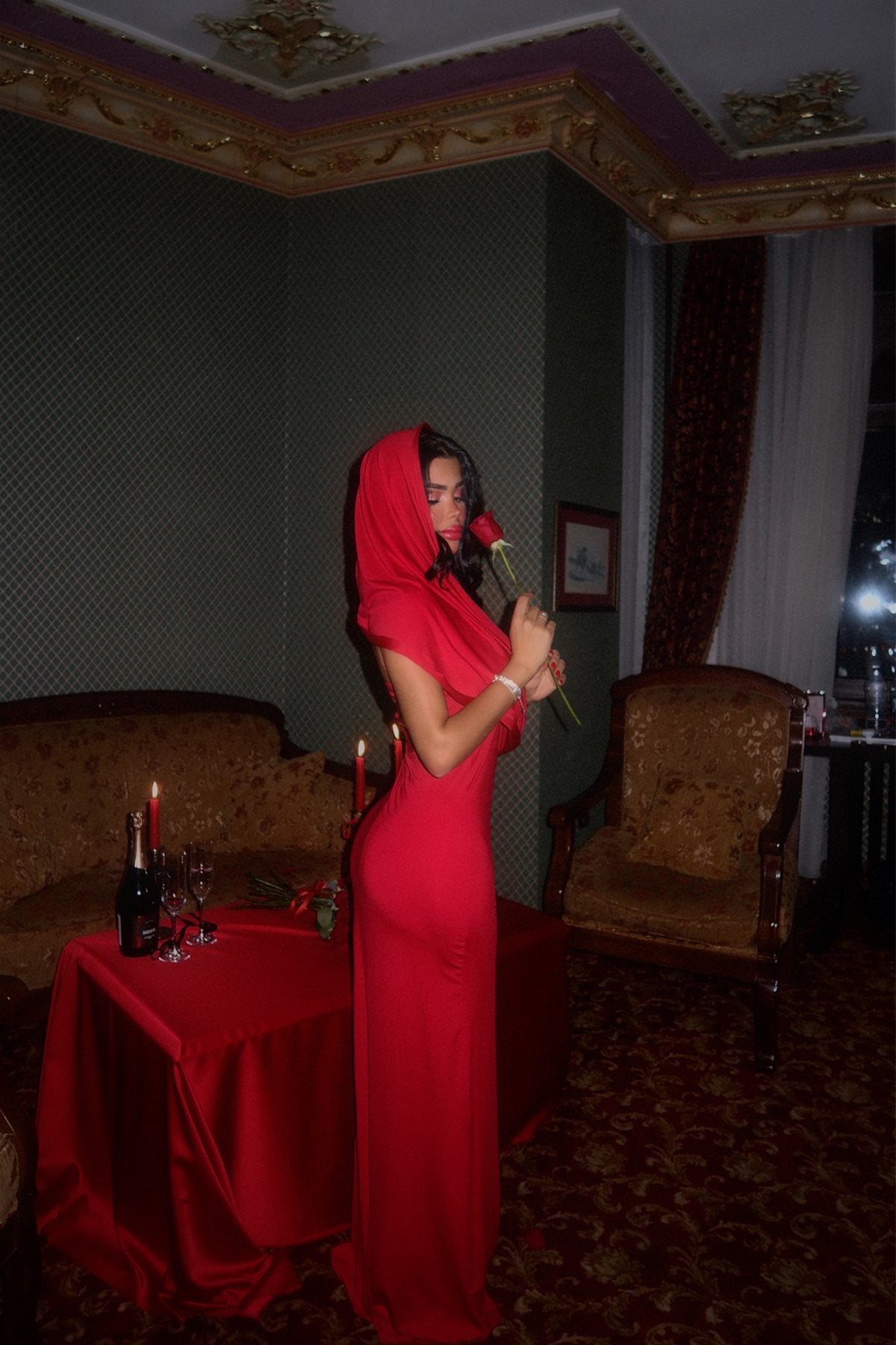 Red Coralie Long Dress
