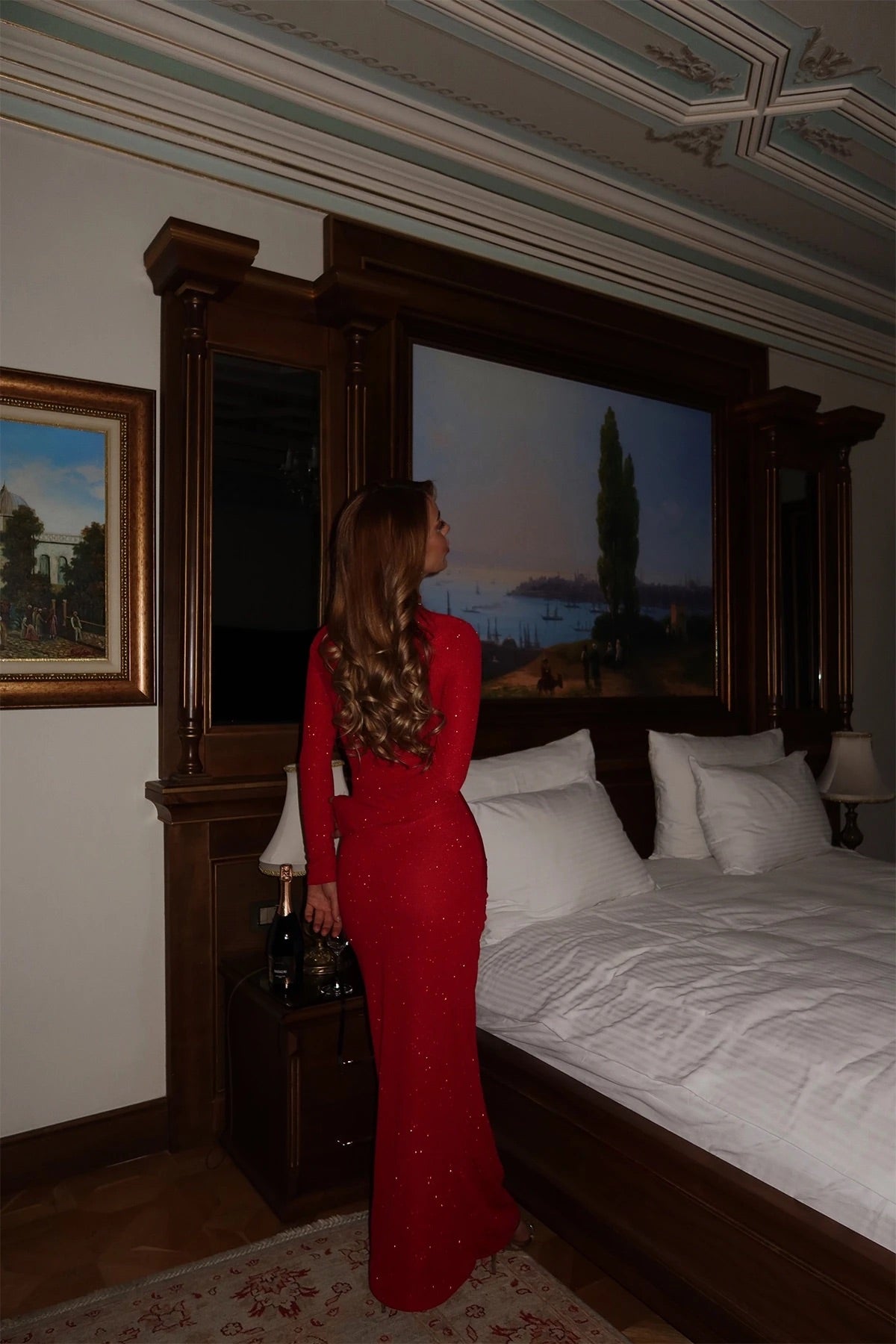 Red Antina Glitter Dress