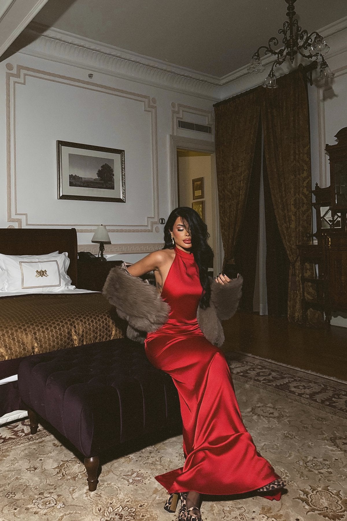 Red Satin Dress