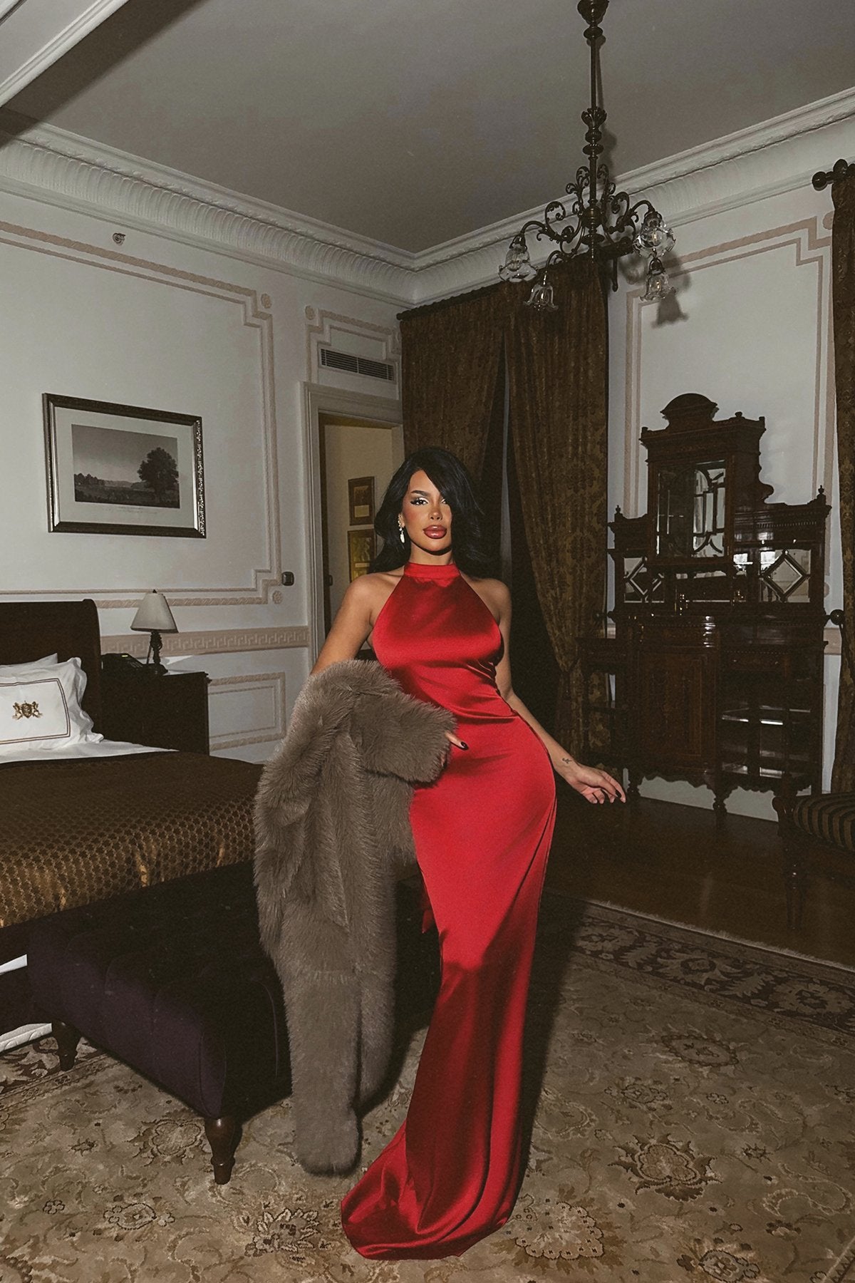 Red Satin Dress