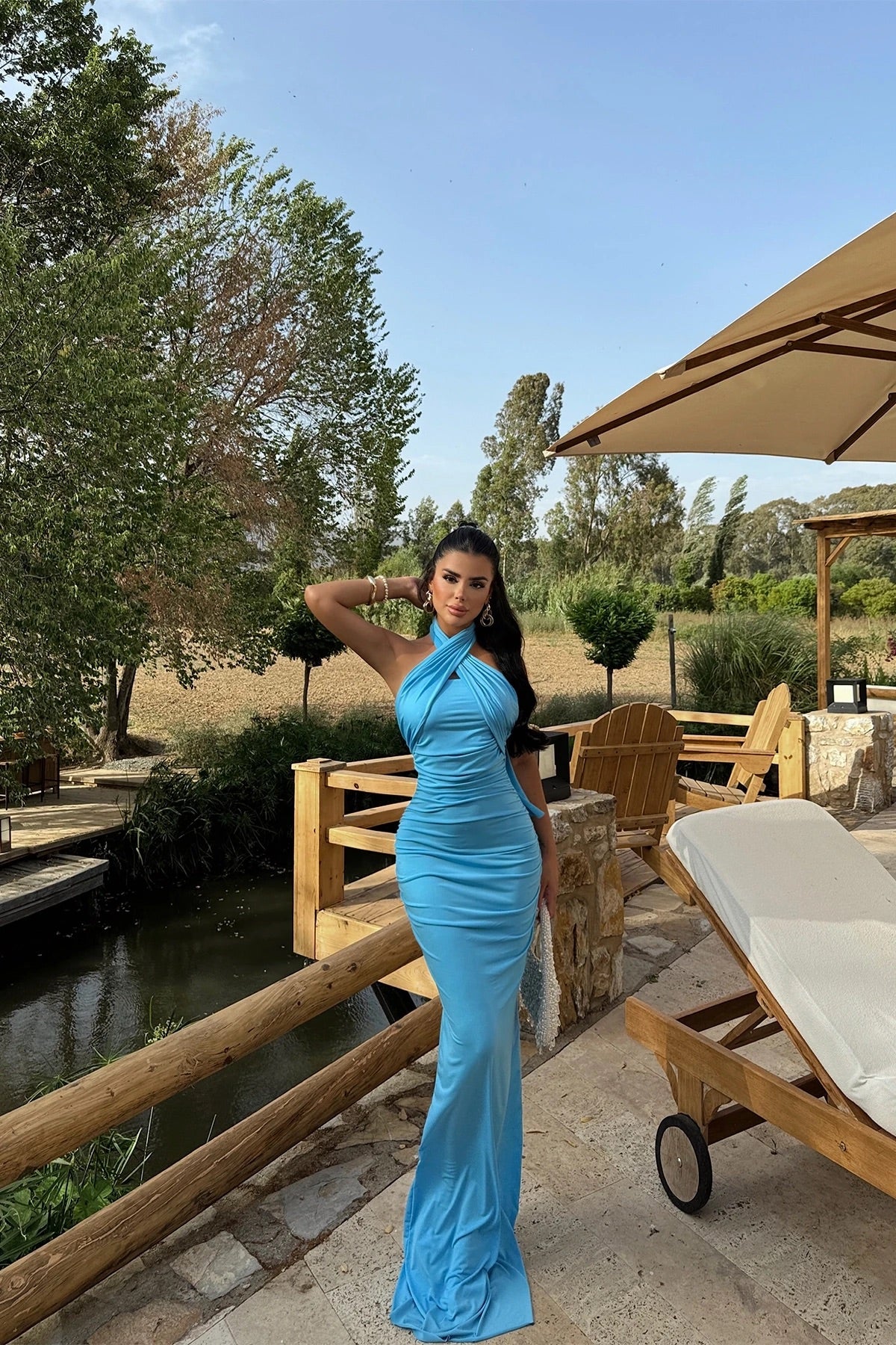 Blue Coraline Tie Dress