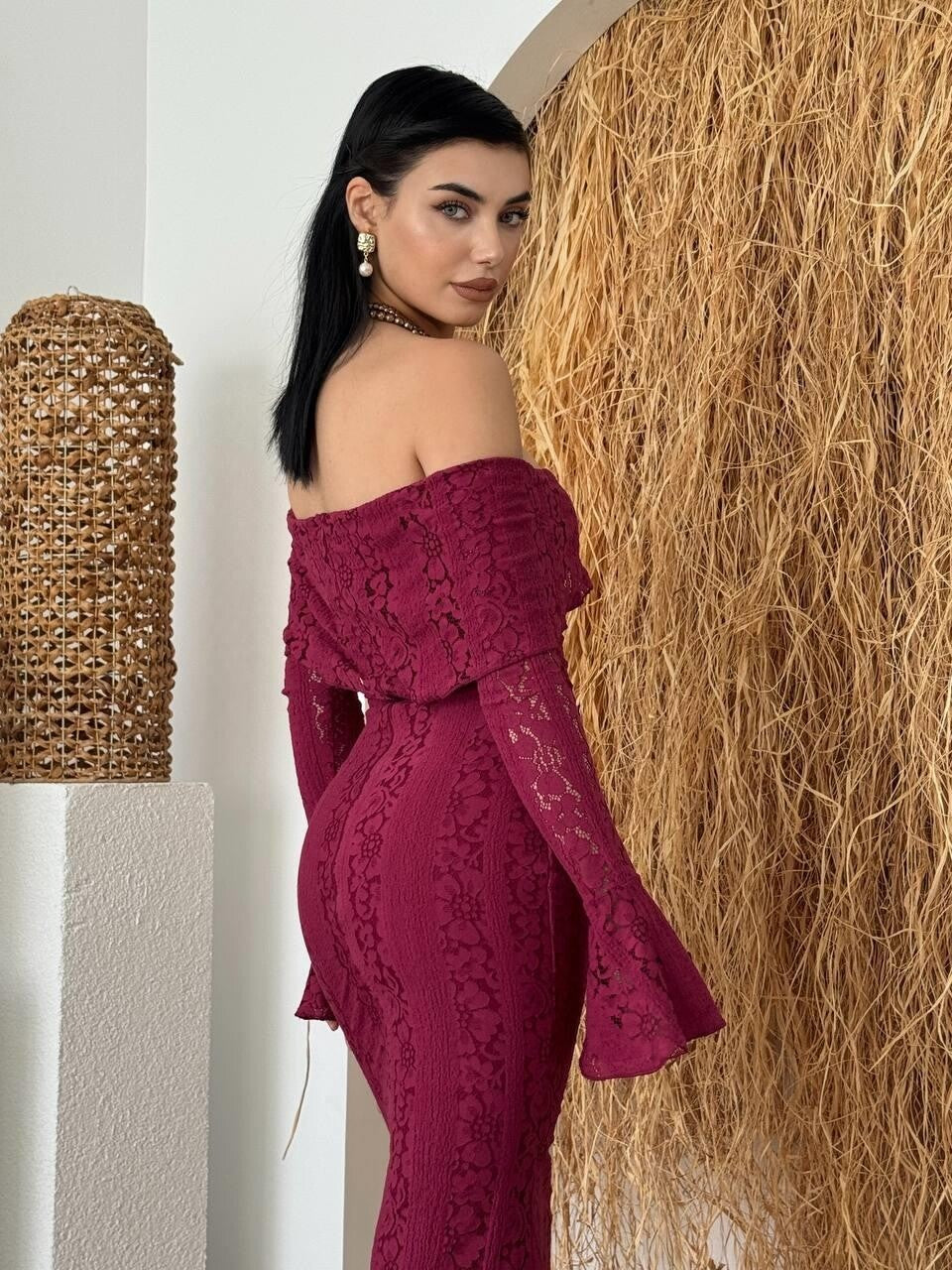 Burgundy Maya Strapless Dress