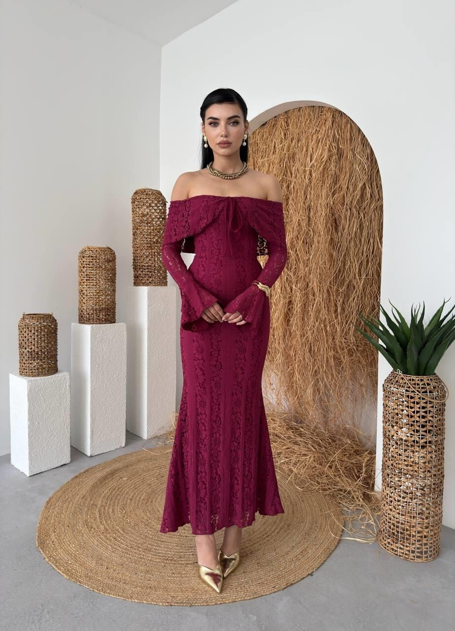Burgundy Maya Strapless Dress
