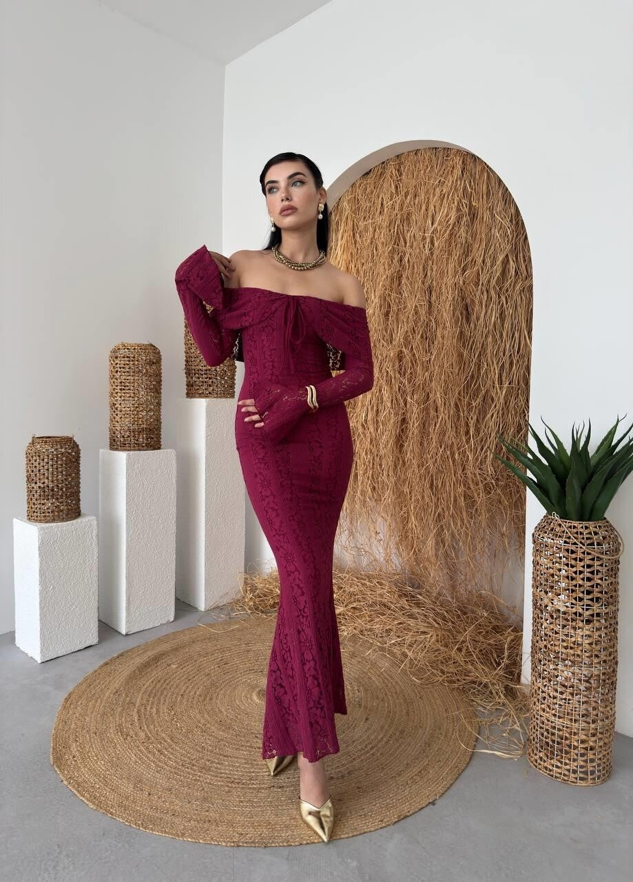 Burgundy Maya Strapless Dress