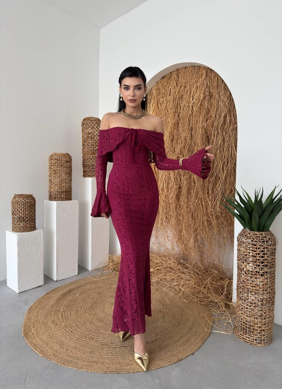 Burgundy Maya Strapless Dress