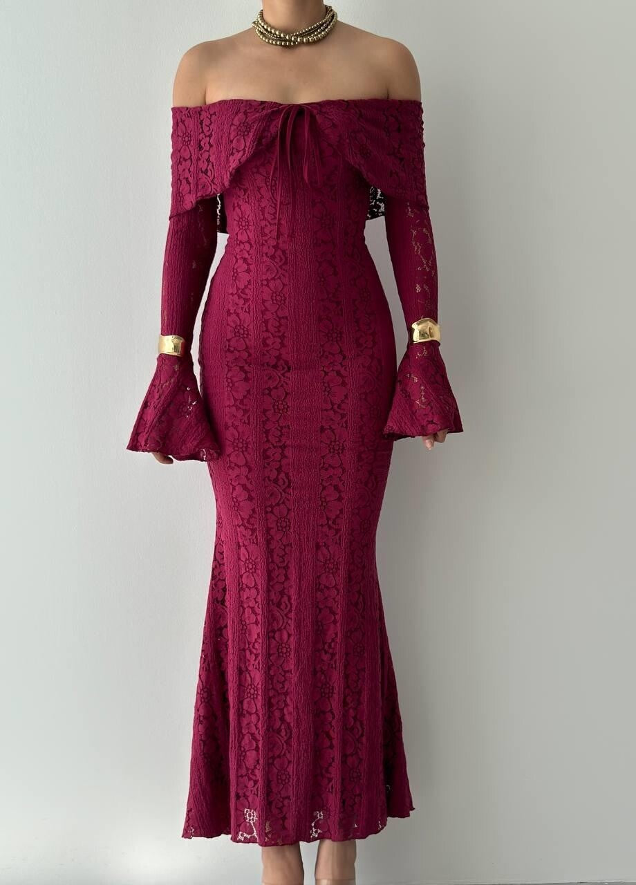 Burgundy Maya Strapless Dress