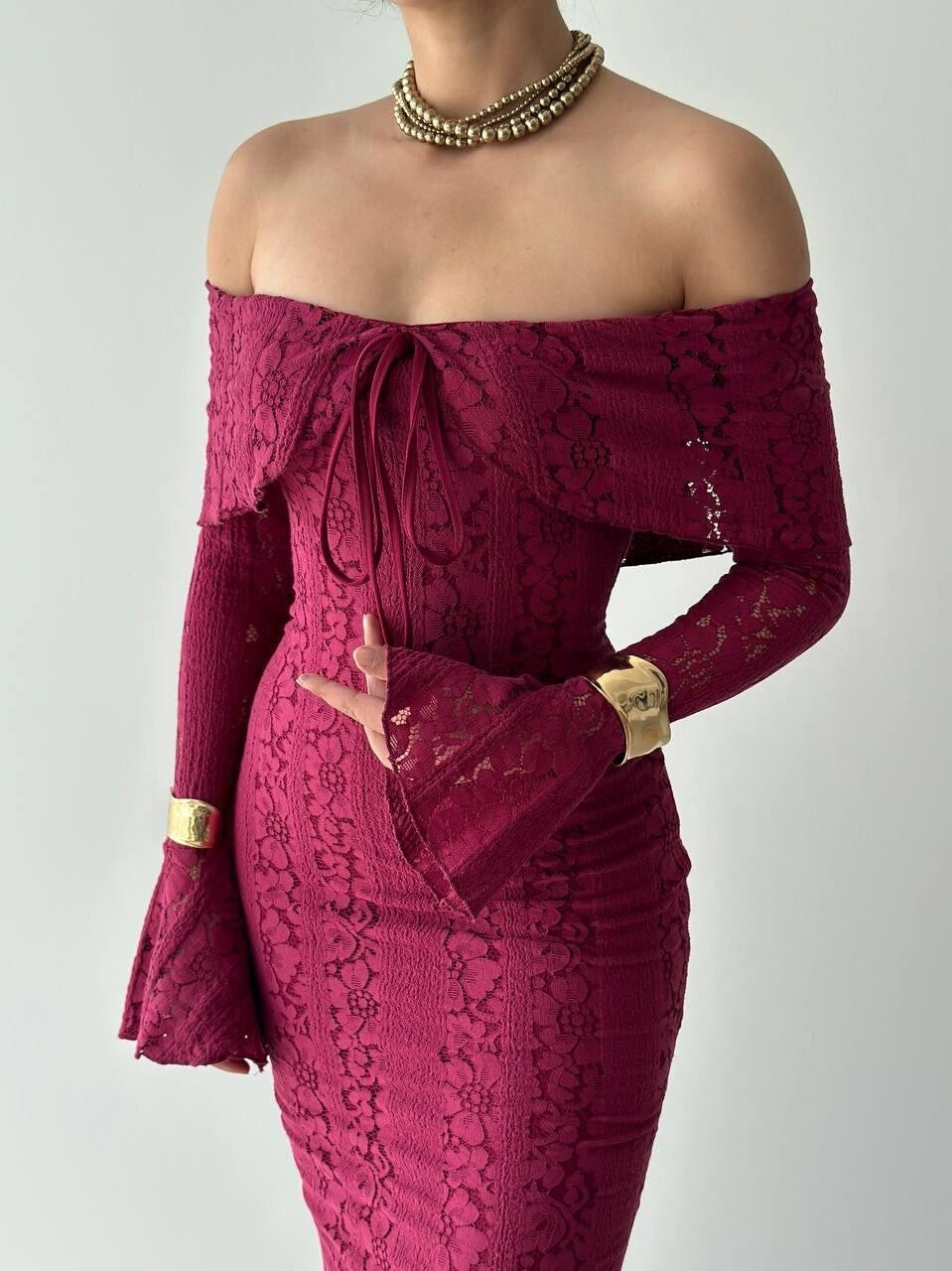 Burgundy Maya Strapless Dress