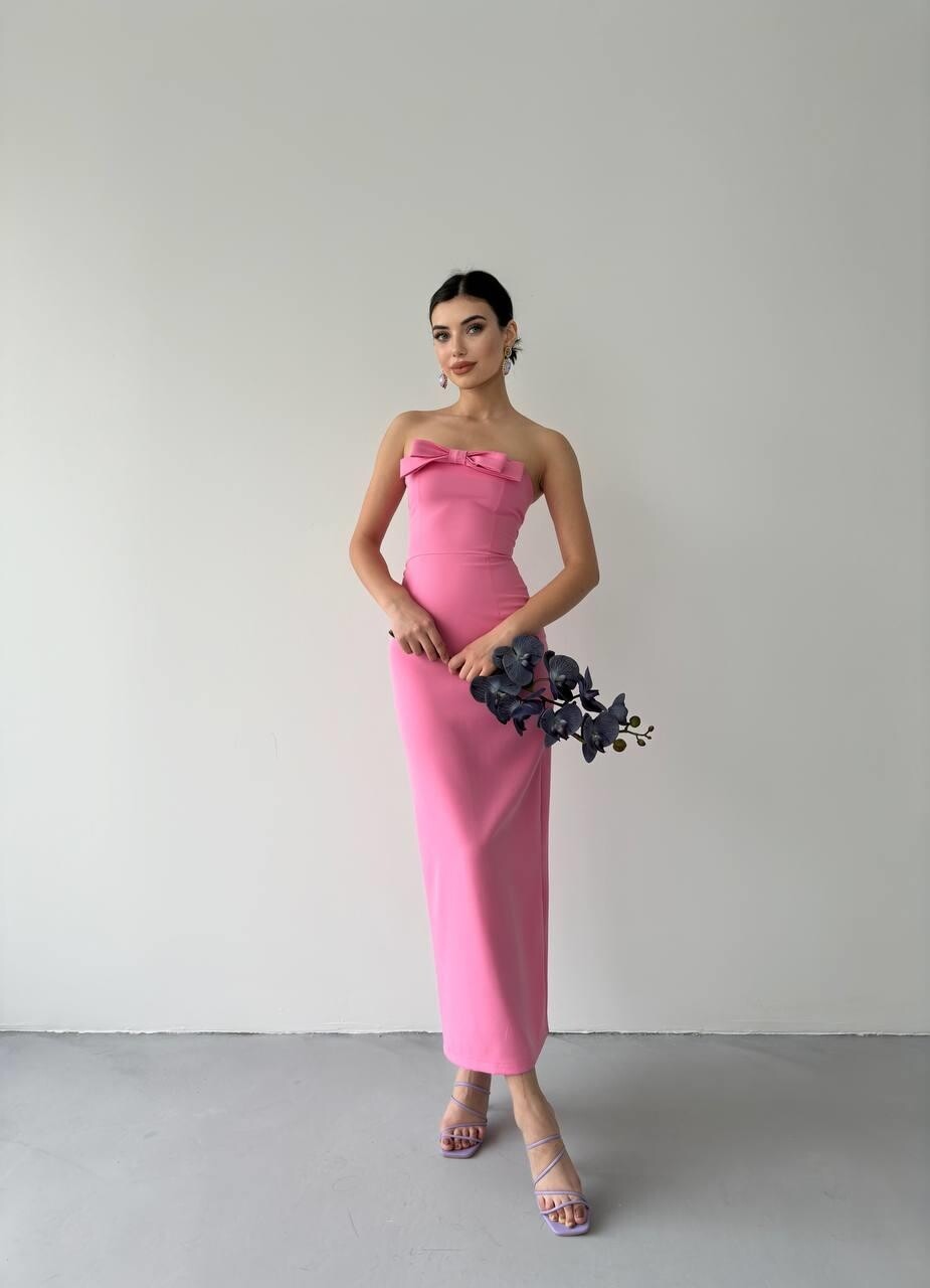 Pink DRESS WITH RIBBON FRONT
