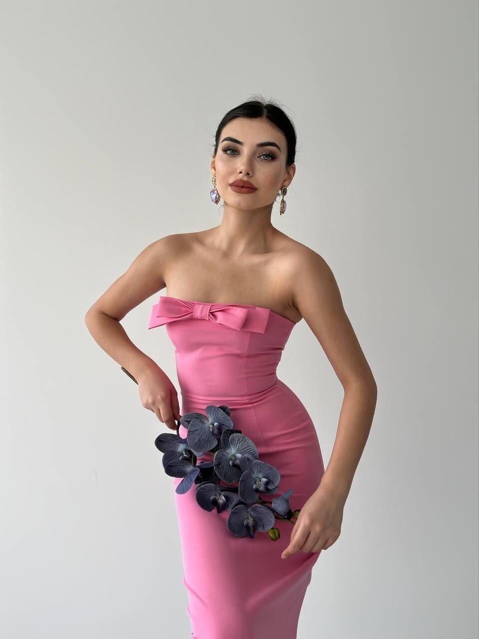 Pink DRESS WITH RIBBON FRONT