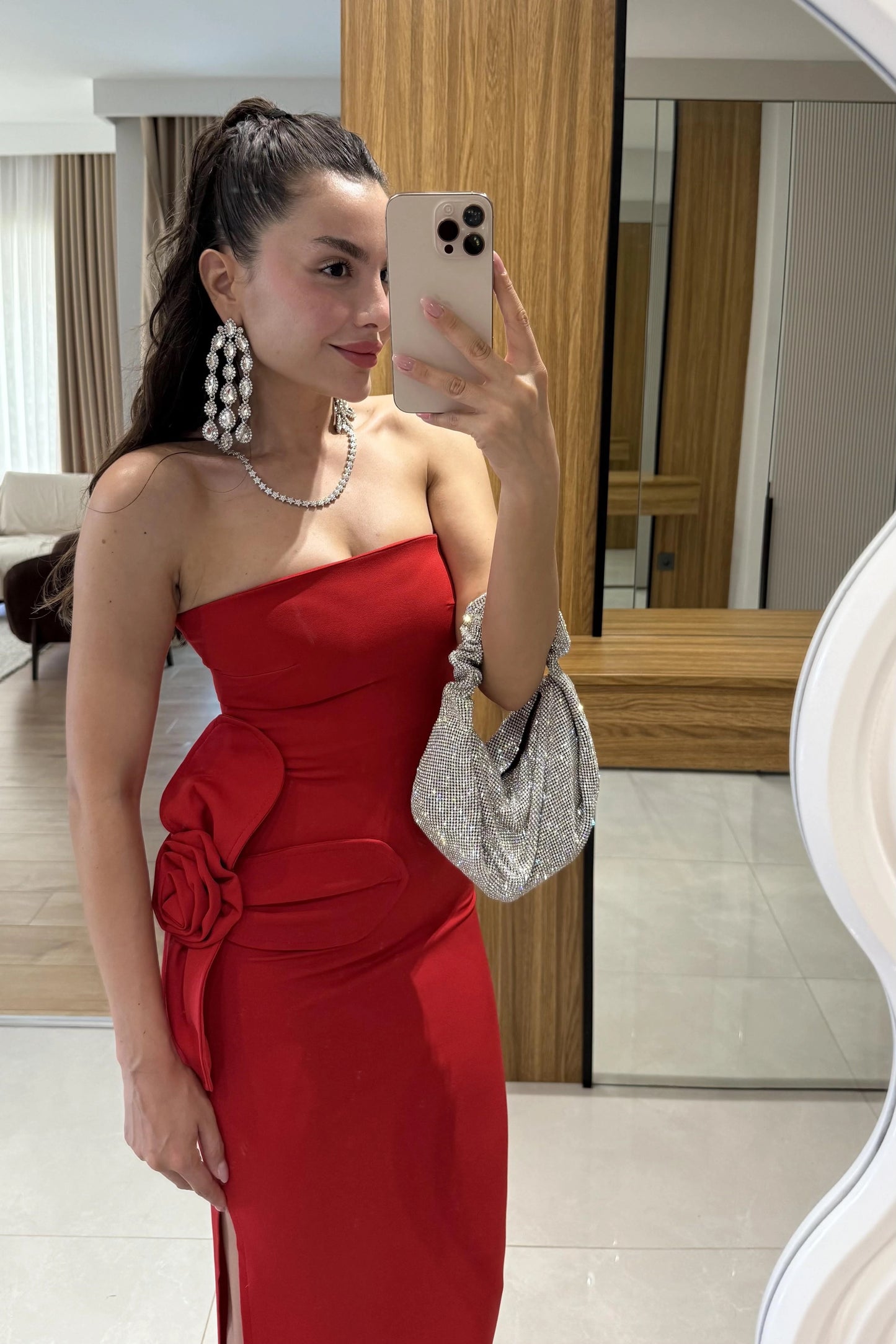Red Daysi Strapless Dress