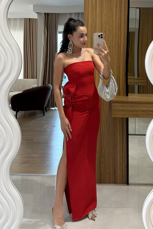 Red Daysi Strapless Dress