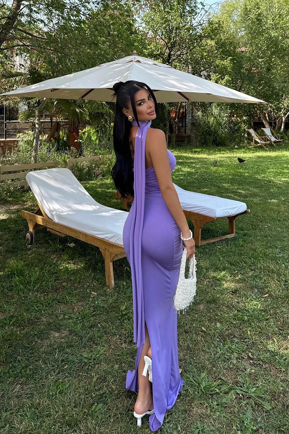 Purple Coraline Tie Dress