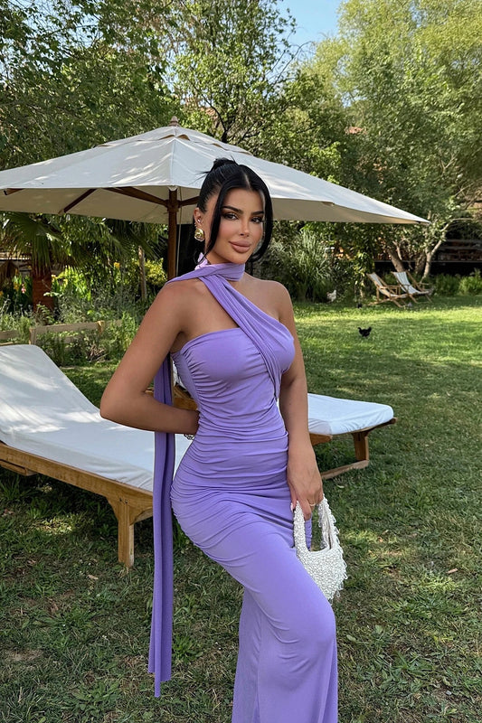 Purple Coraline Tie Dress