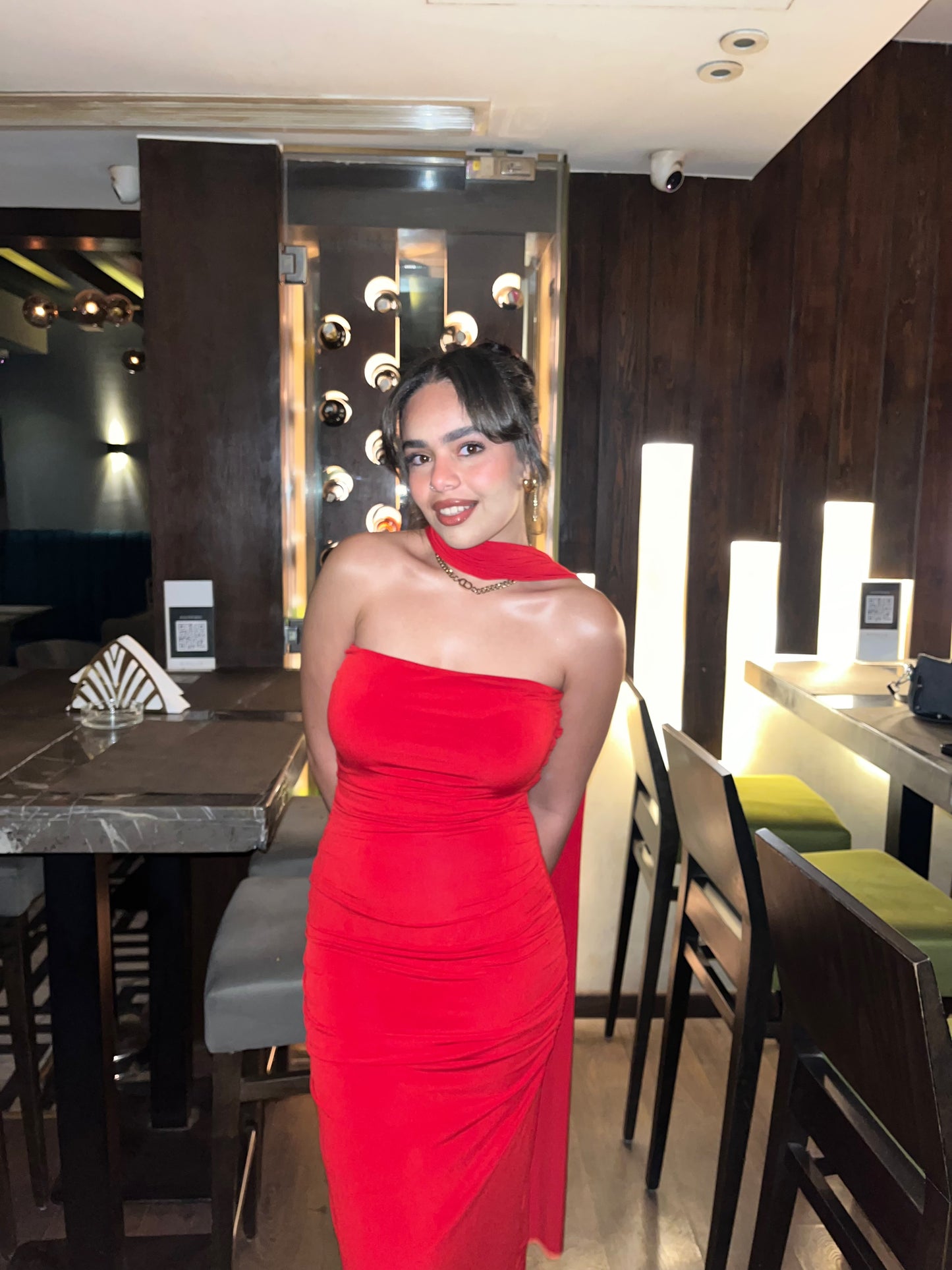 Red  Coraline Tie Dress