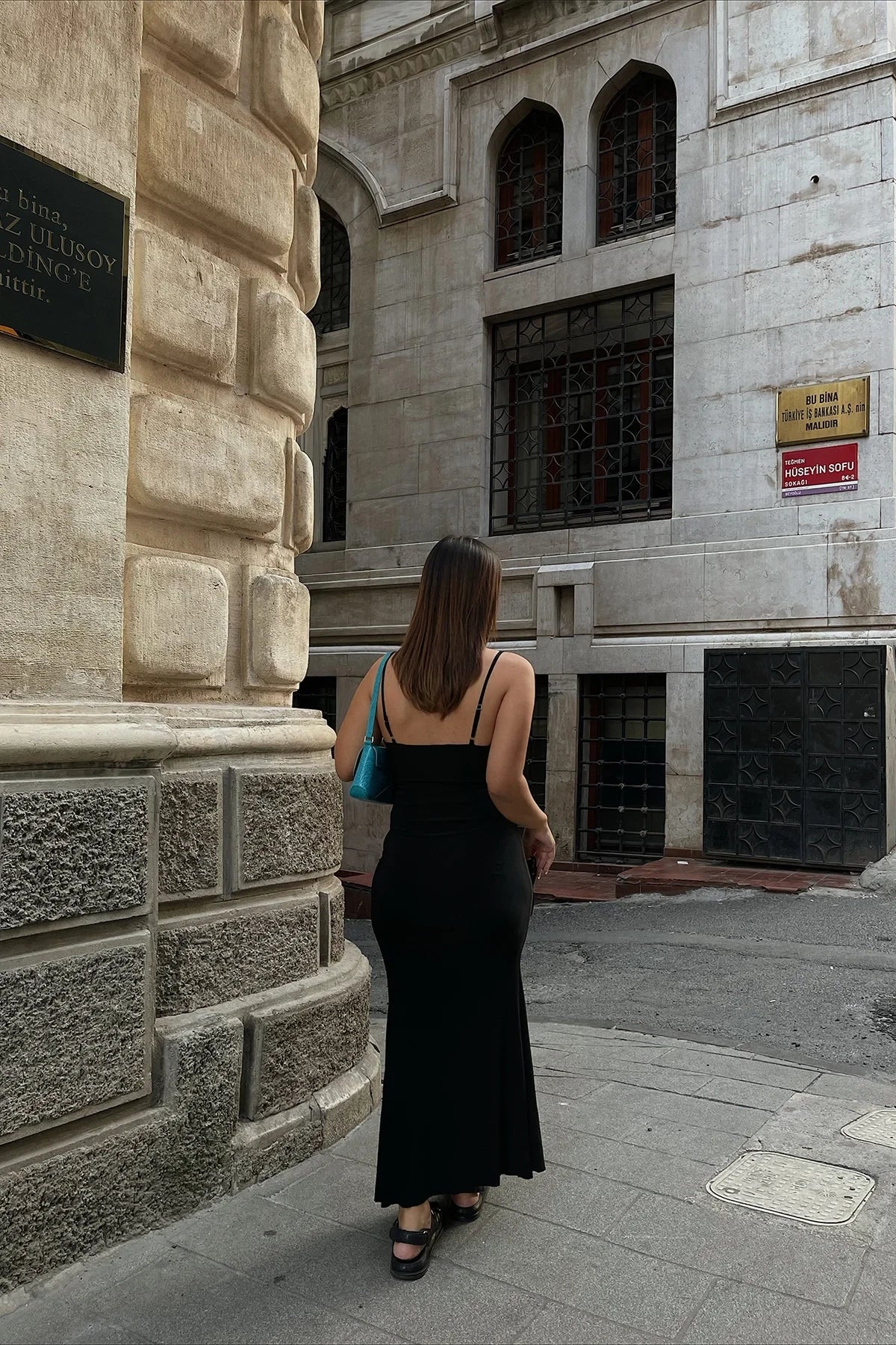 Black Strap Maxi Dress