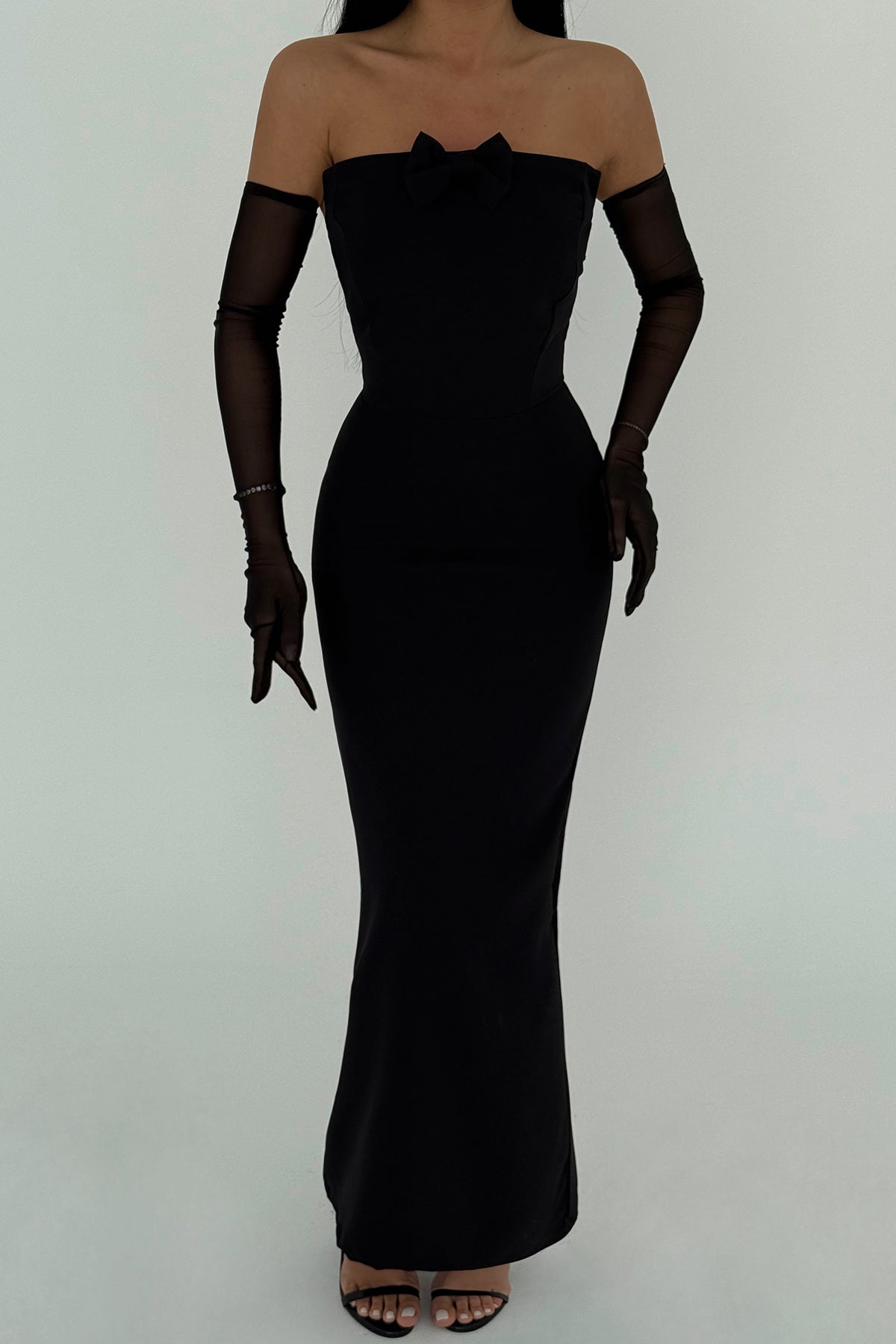 Black Enola Dress with Gloves