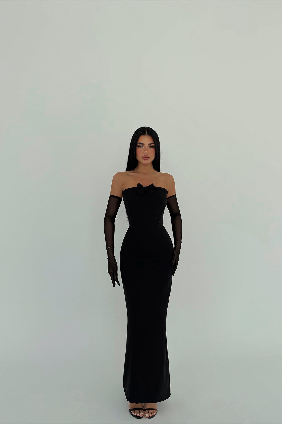 Black Enola Dress with Gloves