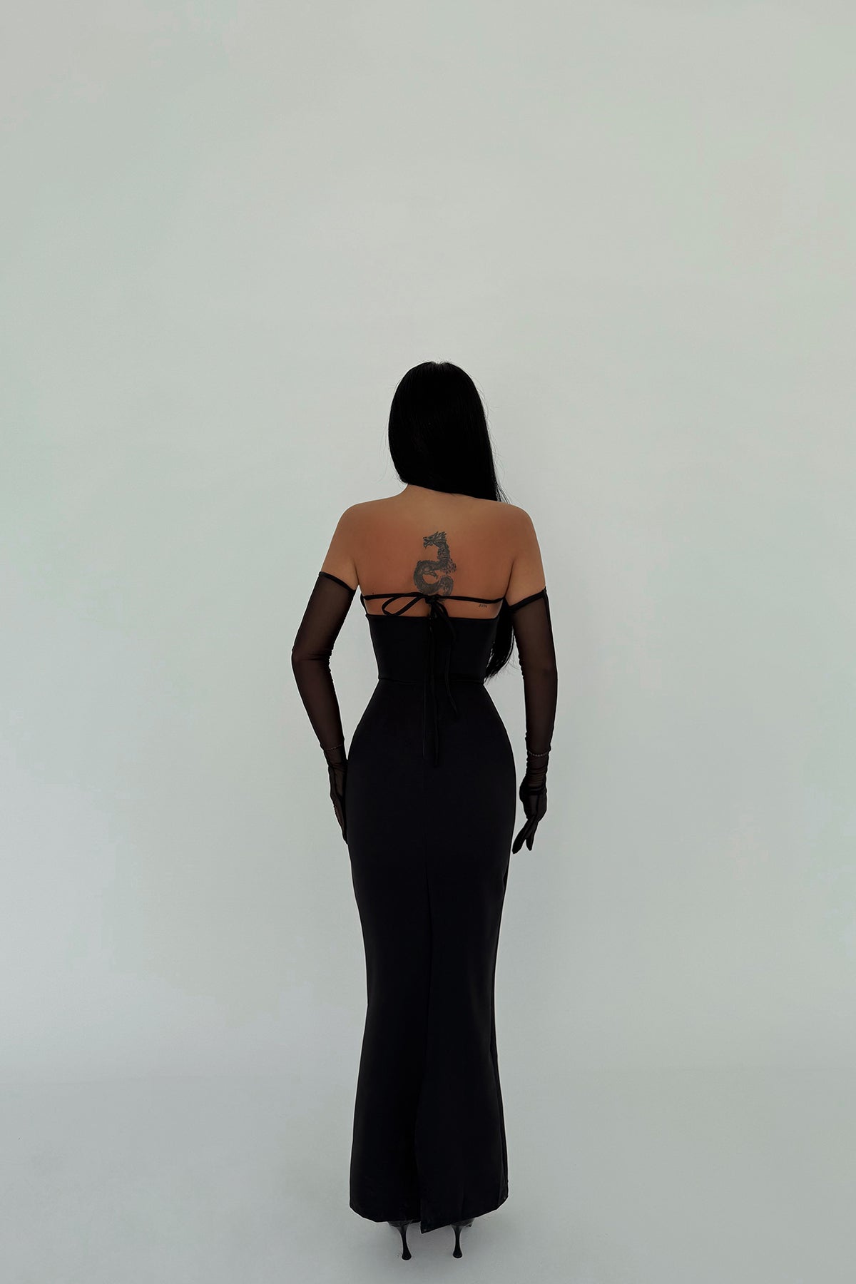 Black Enola Dress with Gloves