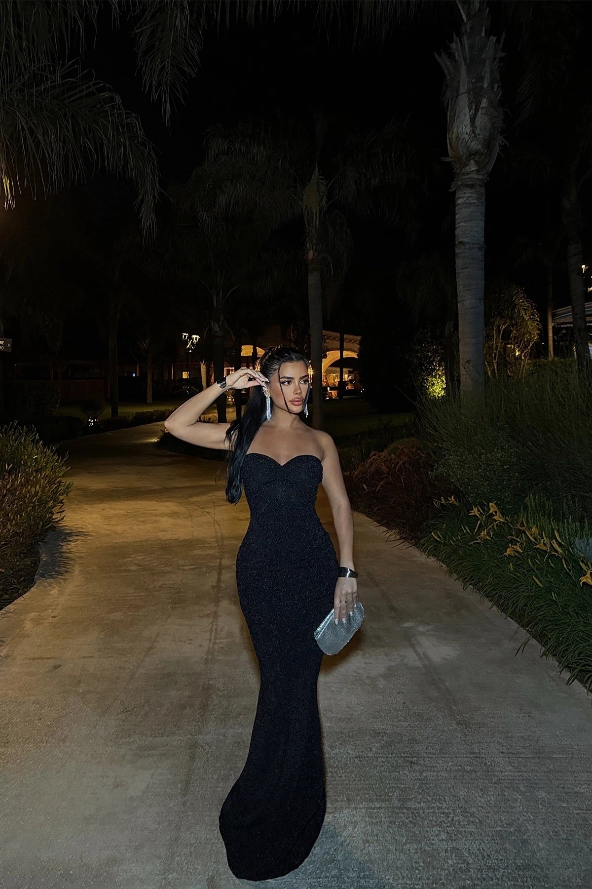 Black Dianora Strapless Dress