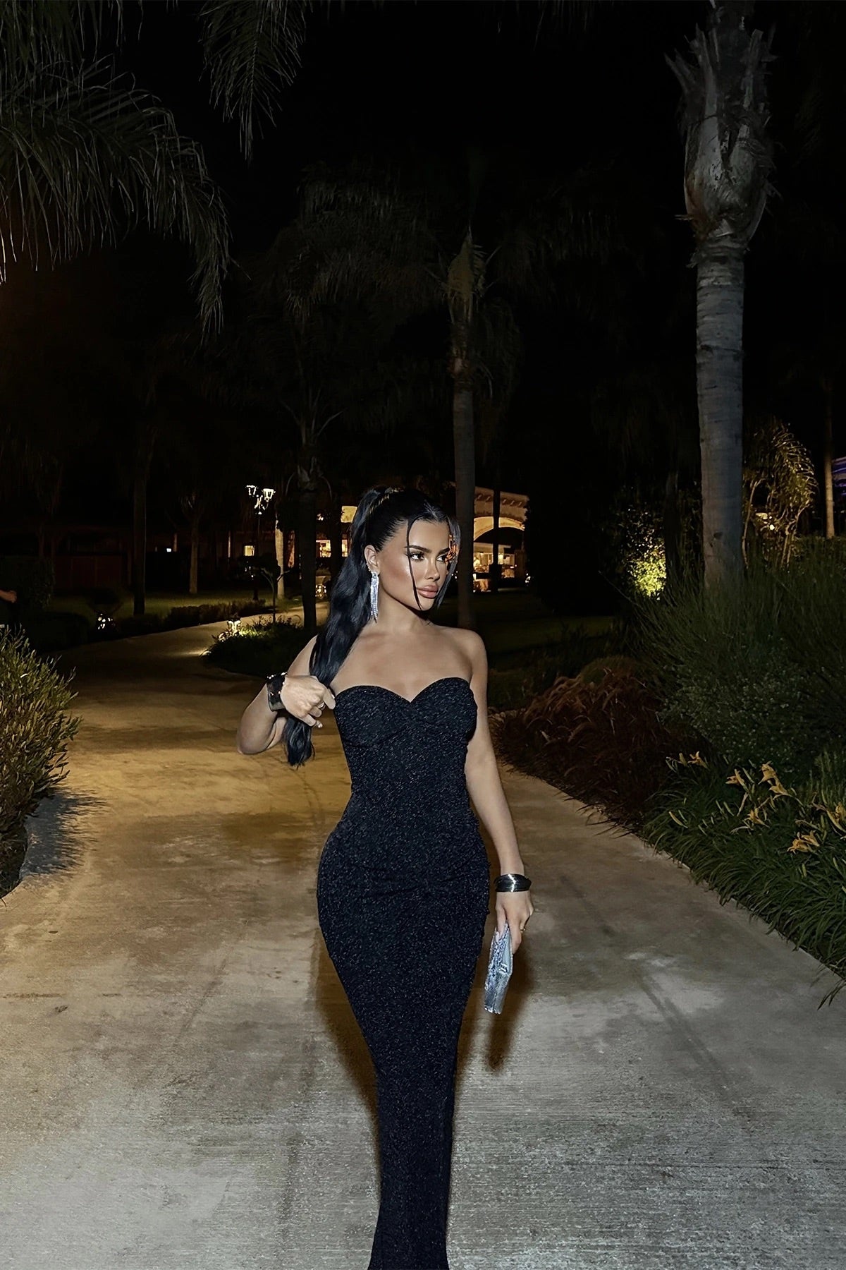 Black Dianora Strapless Dress