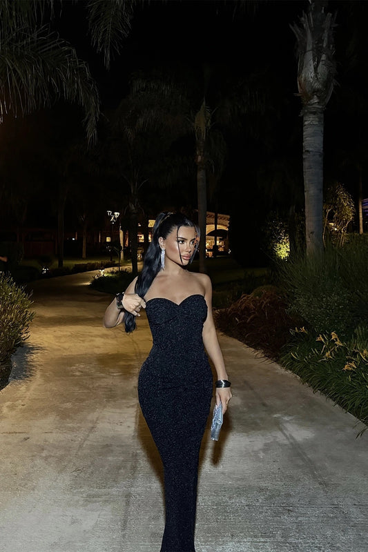 Black Dianora Strapless Dress