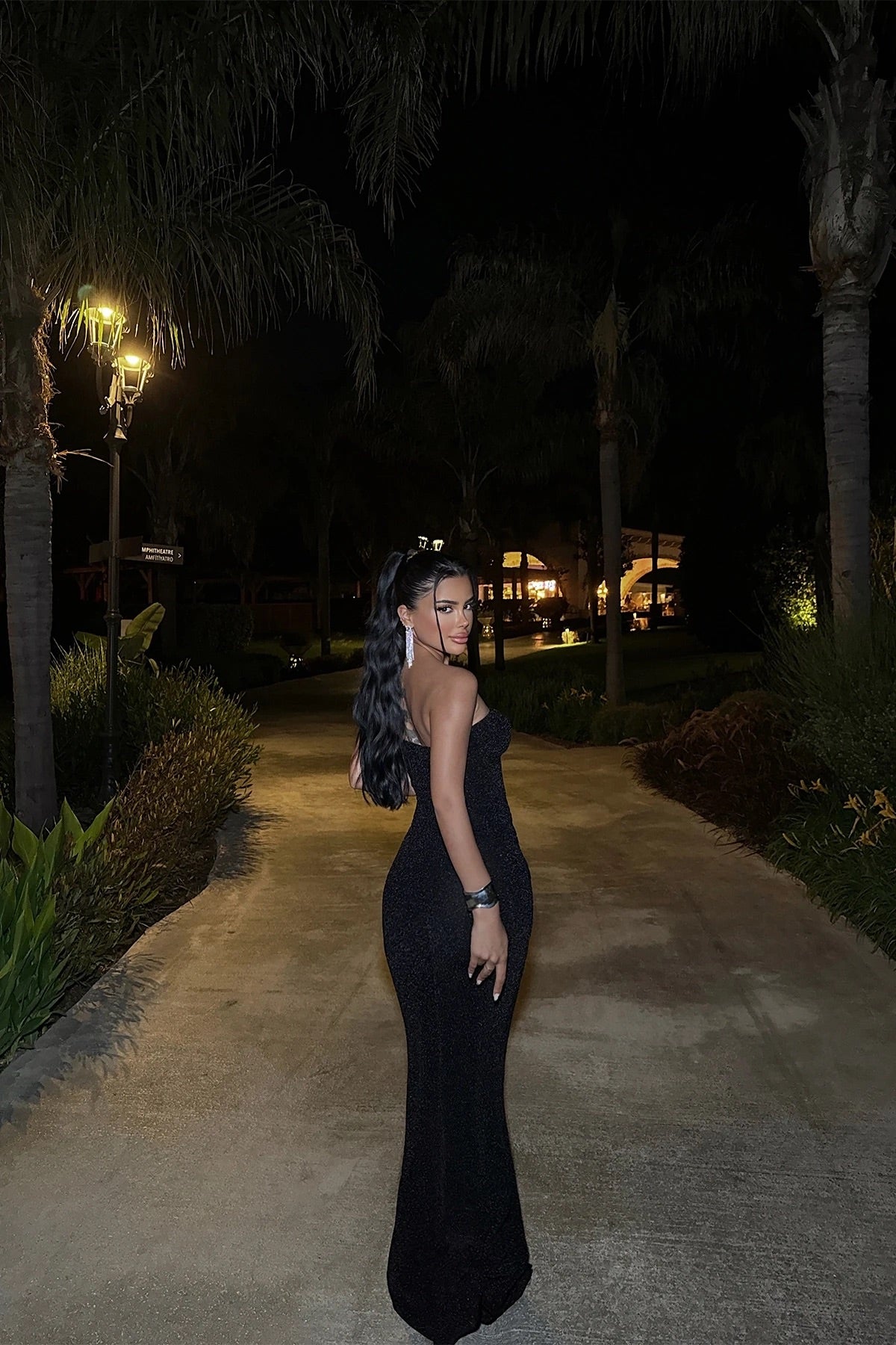 Black Dianora Strapless Dress