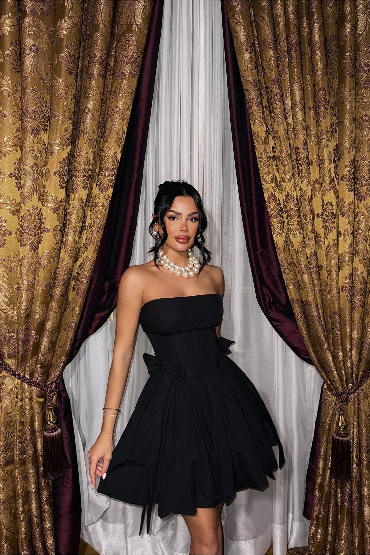Black Strapless Mini Dress