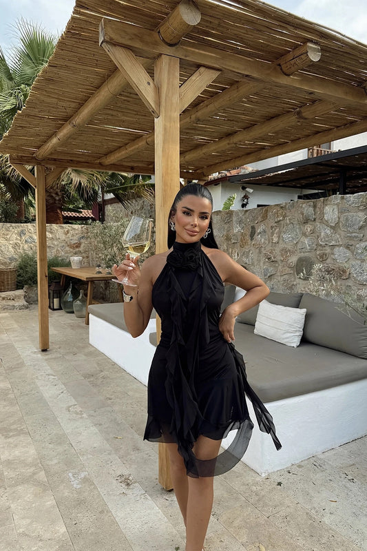 BLACK Polina Ruffle Dress