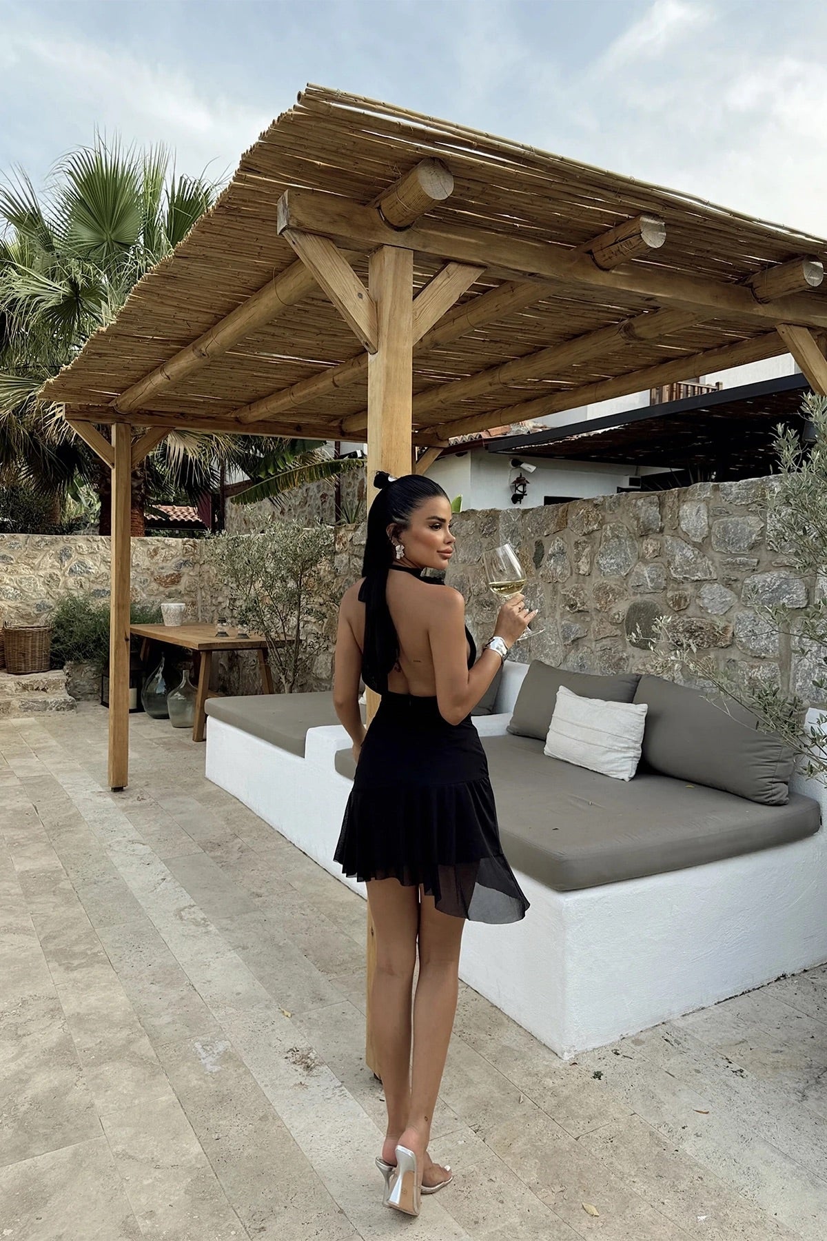 BLACK Polina Ruffle Dress