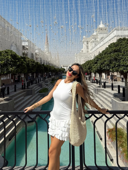 White Naia Ruffle Dress