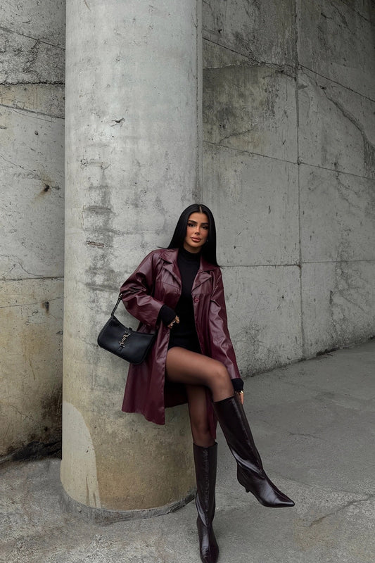 Cherry Button Detail Trench Coat