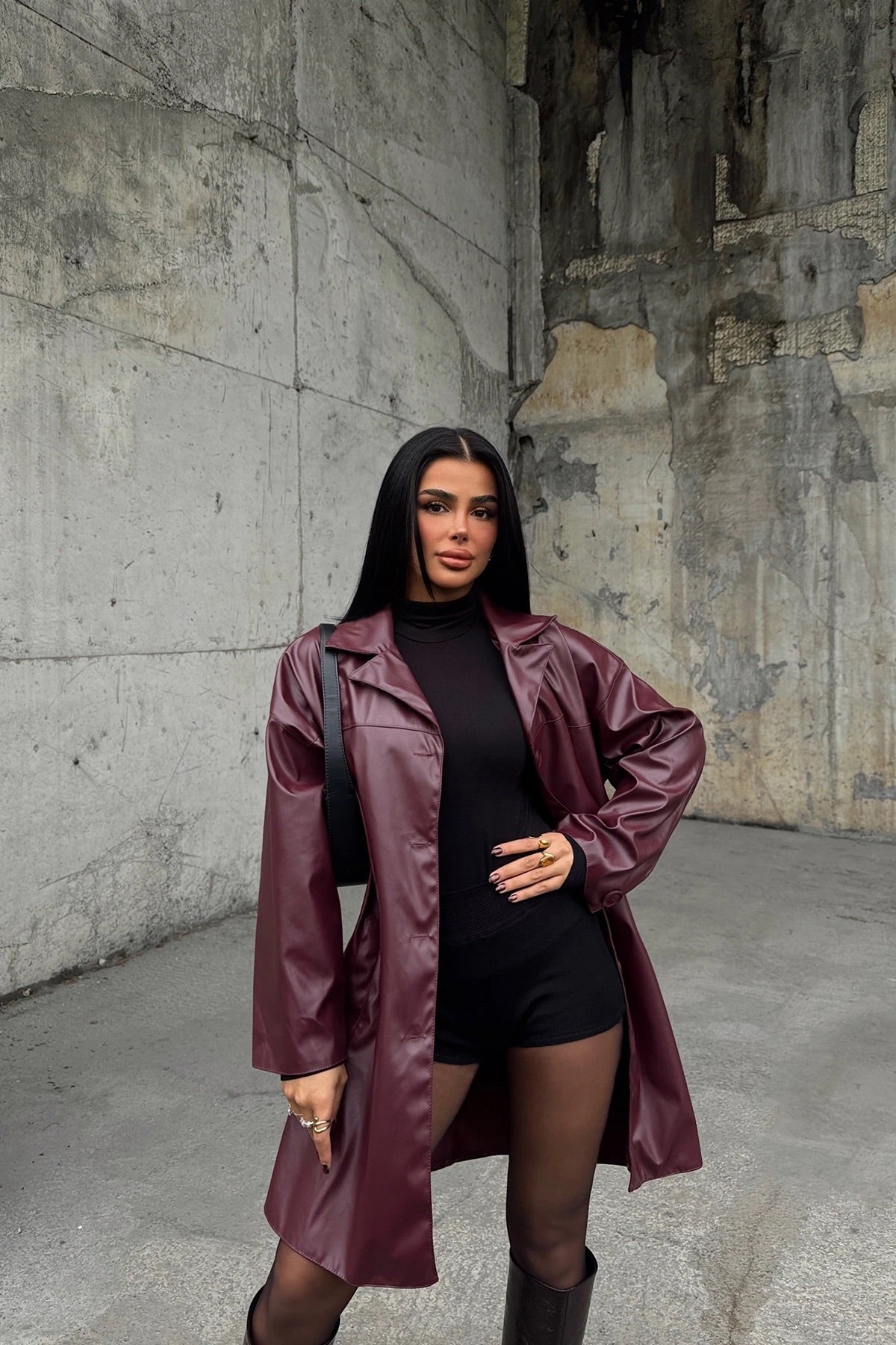 Cherry Button Detail Trench Coat