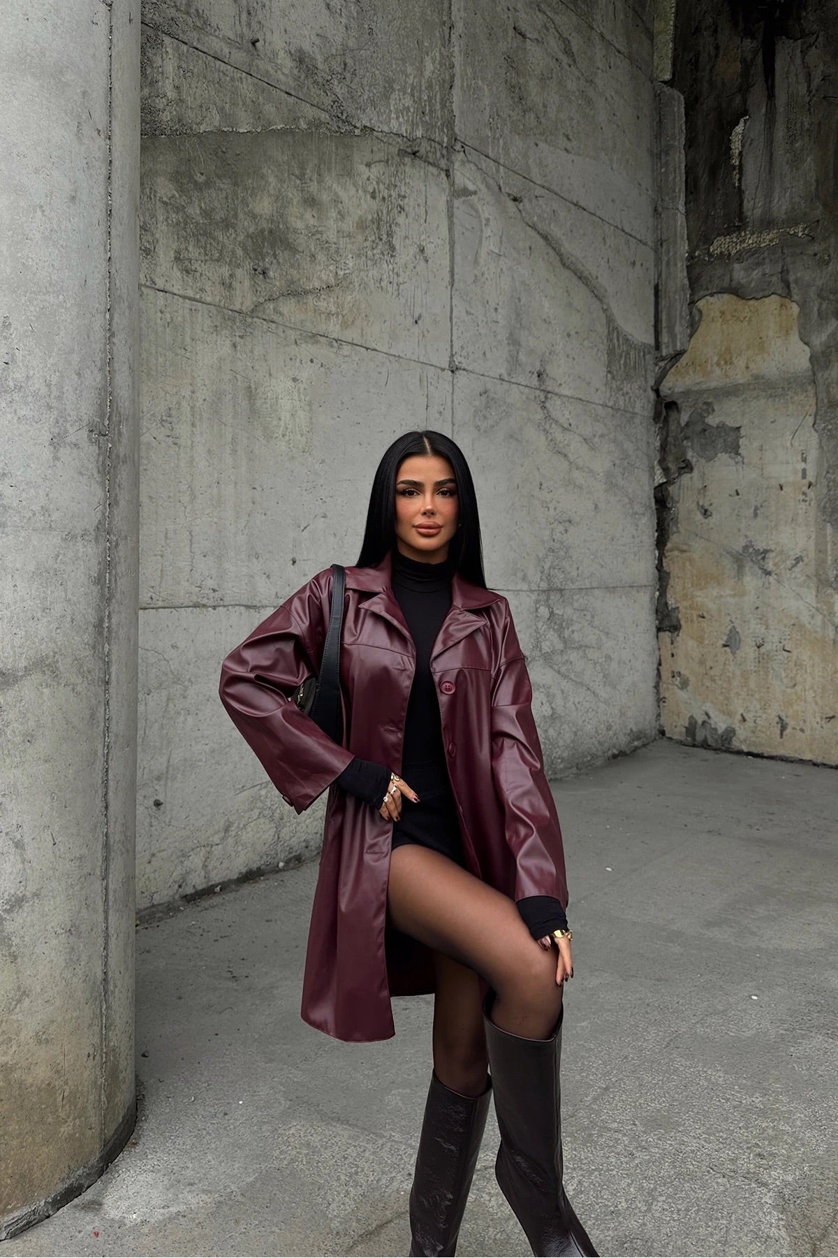 Cherry Button Detail Trench Coat