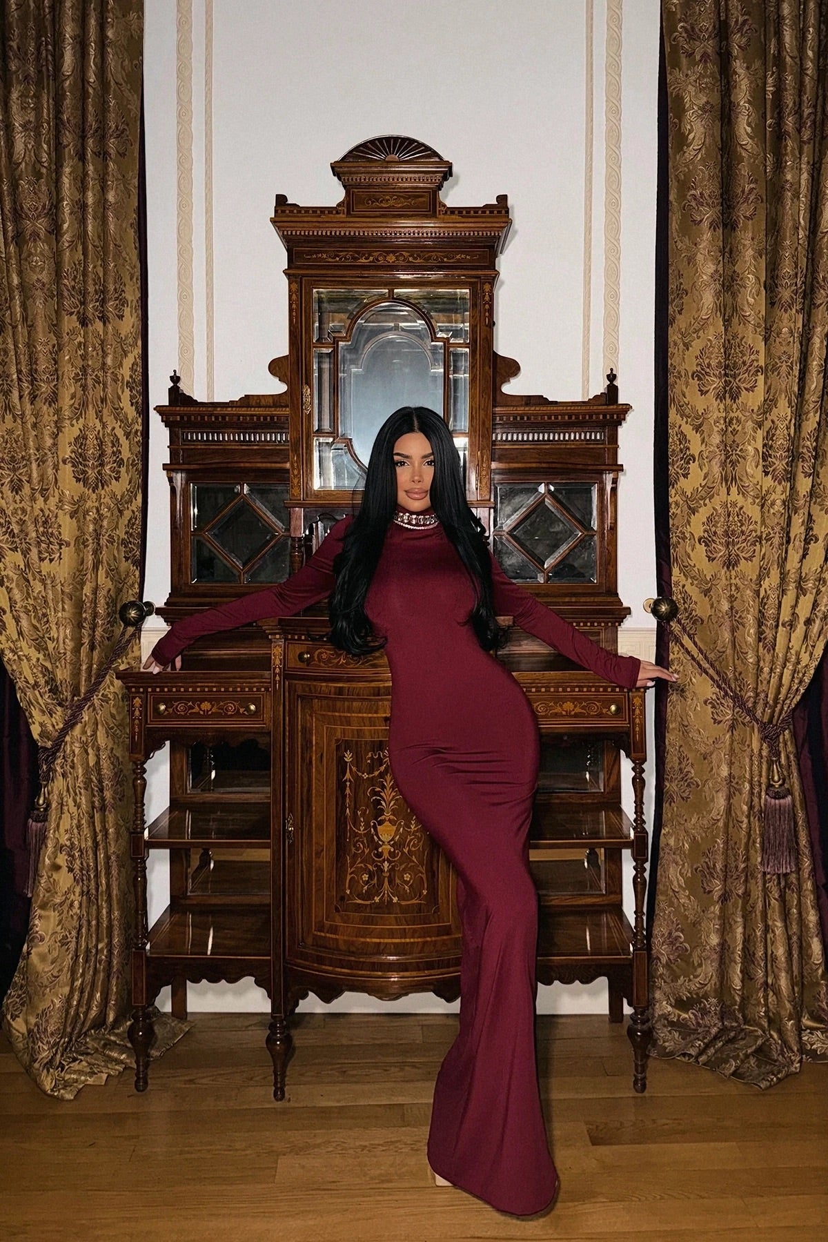 Cherry Rotten Long Sleeve Dress