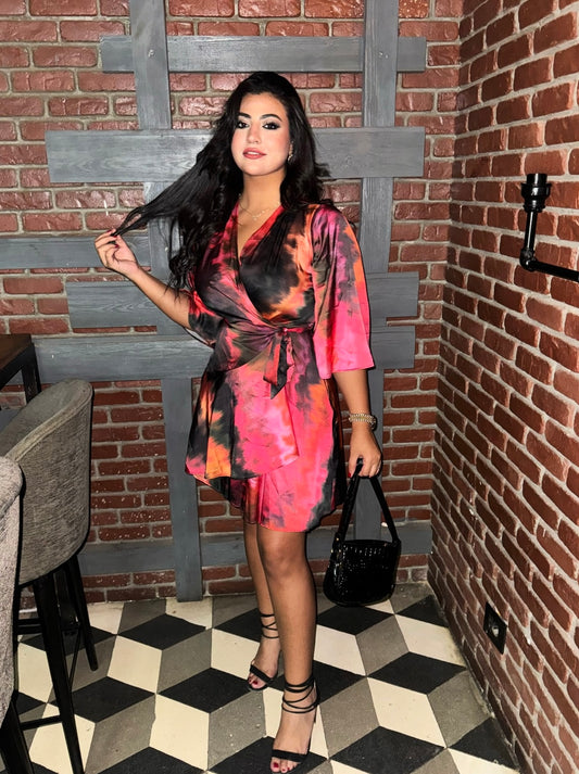 DOUBLE BREASTED SATİN DRESS