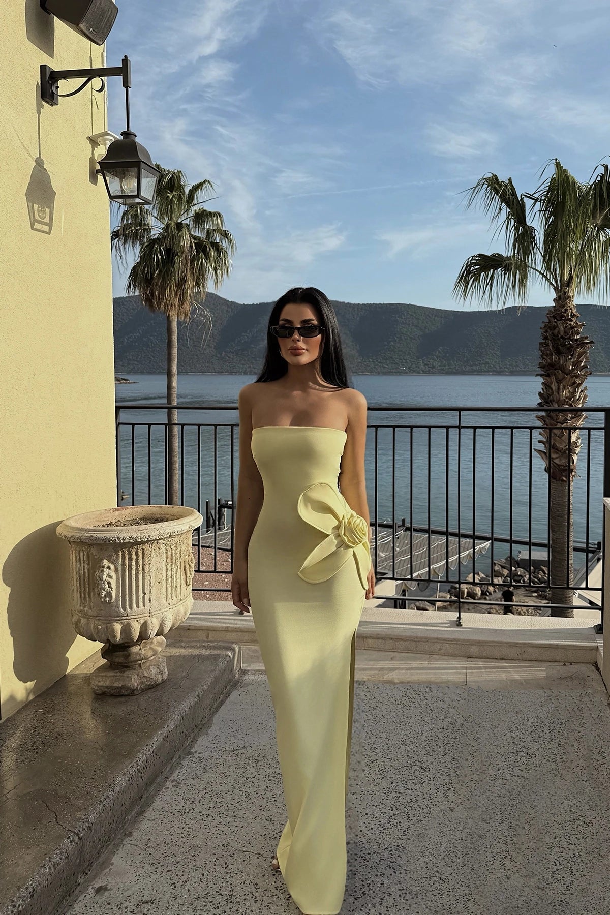 Yellow Daysi Strapless Dress
