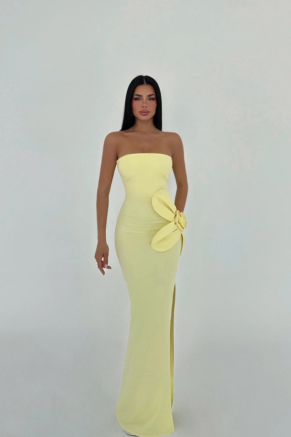 Yellow Daysi Strapless Dress