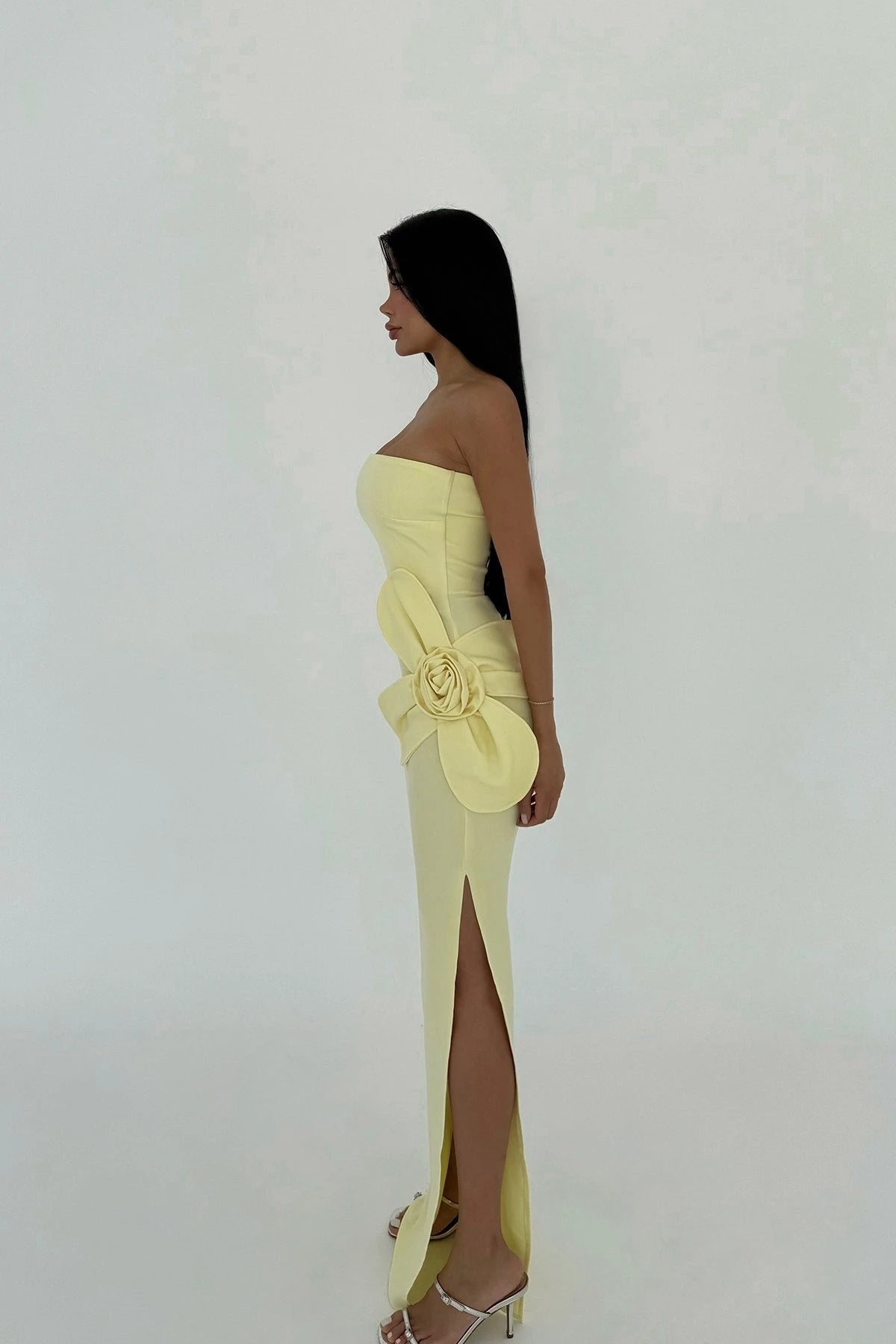 Yellow Daysi Strapless Dress