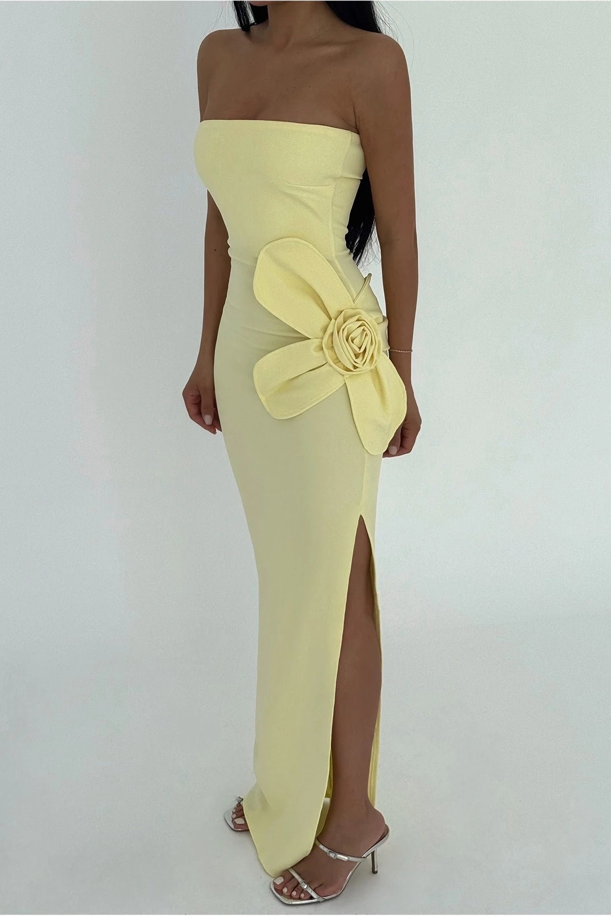 Yellow Daysi Strapless Dress