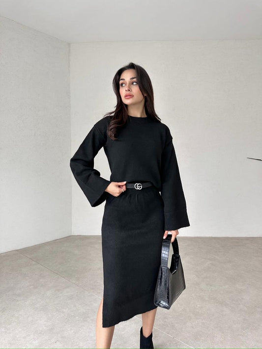 Black suit (Sweatshirt-Skirt )
